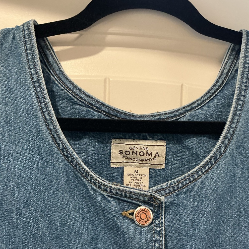 SONOMA Blue Denim Maxi Dress with Front Buttons - Picture 3 of 8